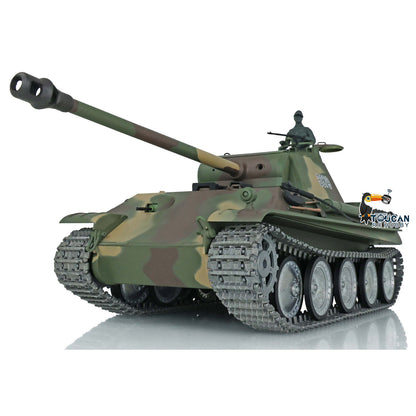 Henglong 1/16 Scale 7.0 Panther G RTR RC FPV Tank 3879 Metal Tracks Wheels Gearbox Model IR BB Unit 360 Degree Turret Rotation Sound Light Smoke