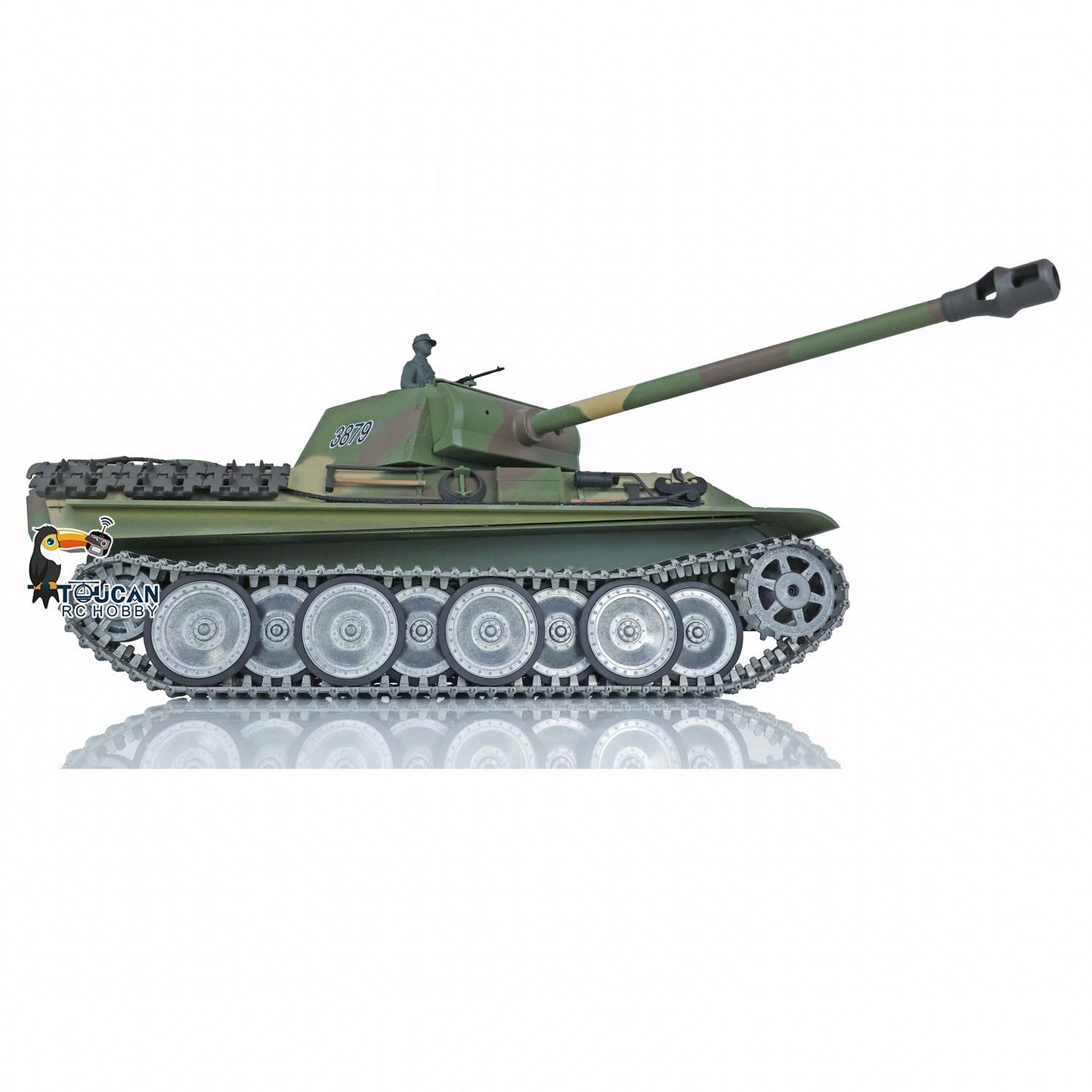 Henglong 1/16 Scale 7.0 Panther G RTR RC Tank 3879 Metal Tracks Wheels 360 Degree Turret Smoke BB Infrared Combating System Barrel Recoil Sound