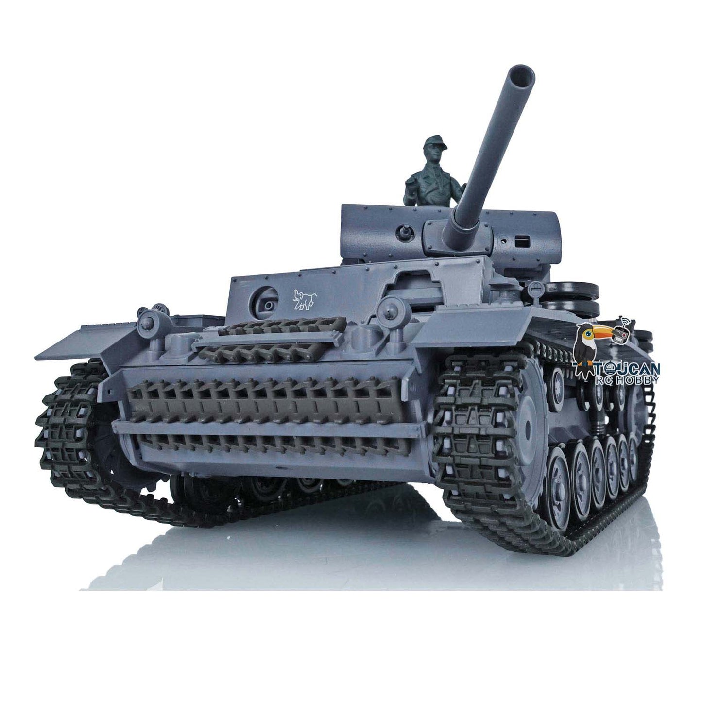 2.4G Henglong 1/16 7.0 Plastic German Panzer III H RTR RC Tank 3849 Metal Barrel Infrared Combating System 360 Degree Turret Rotation