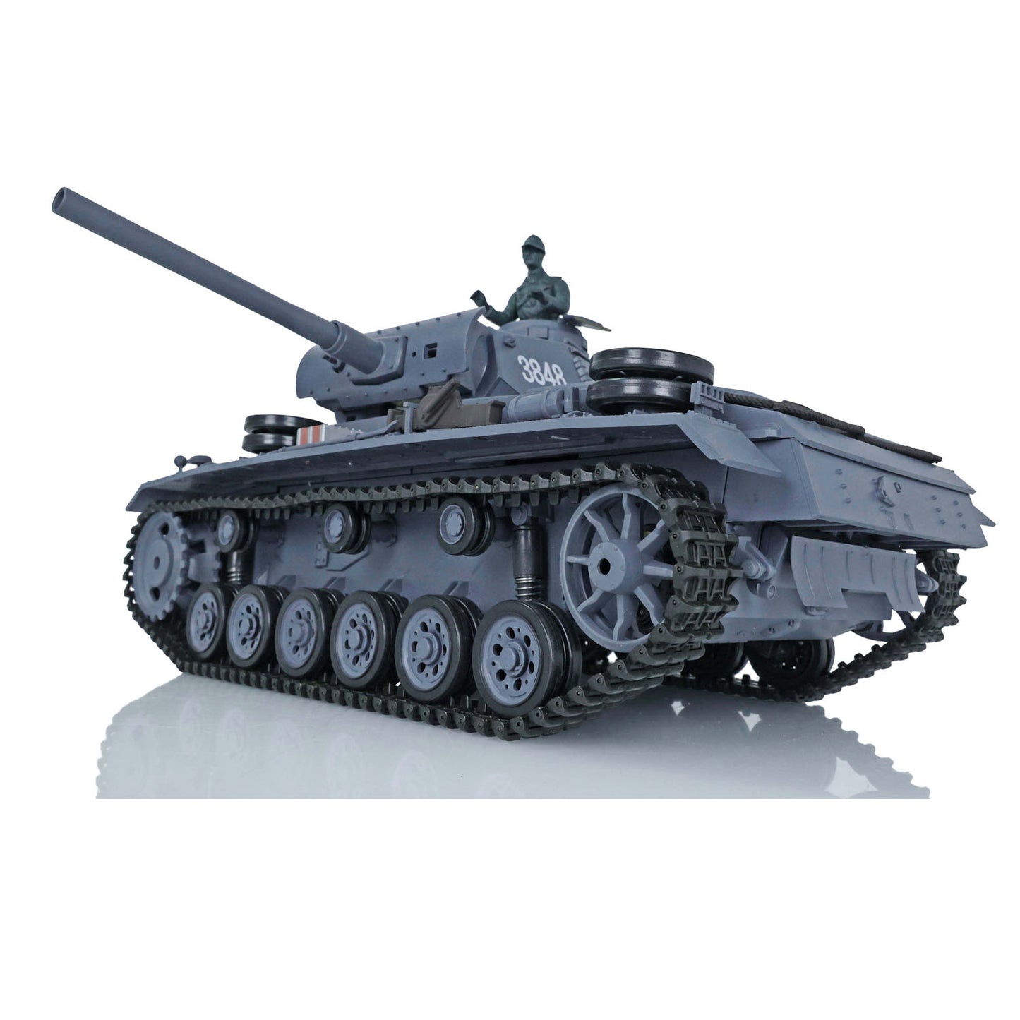 Henglong Plastic 1/16 7.0 3848 3849 Panzer III H L RC Tank FPV Steel Driving Gearbox 360 Degree Turret Infrared System BB Smoke Unit Metal Barrel