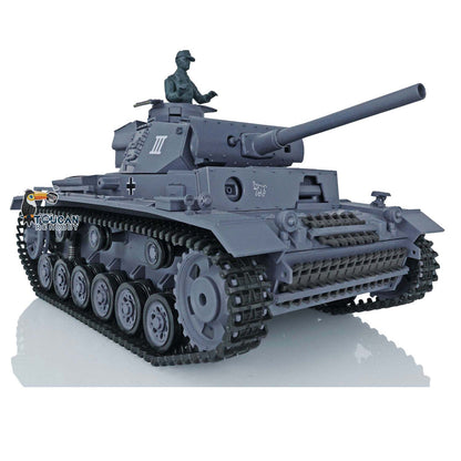 2.4G Henglong 1/16 7.0 Plastic German Panzer III H RTR RC Tank 3849 Metal Barrel Infrared Combating System 360 Degree Turret Rotation