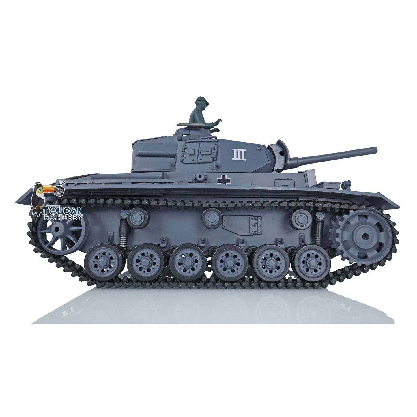 Henglong 1/16 7.0 Plastic Panzer III H/Panzer III L FPV RC Tank 3849 Gearbox 360 Degree Turret Rotation Infrared Combating System