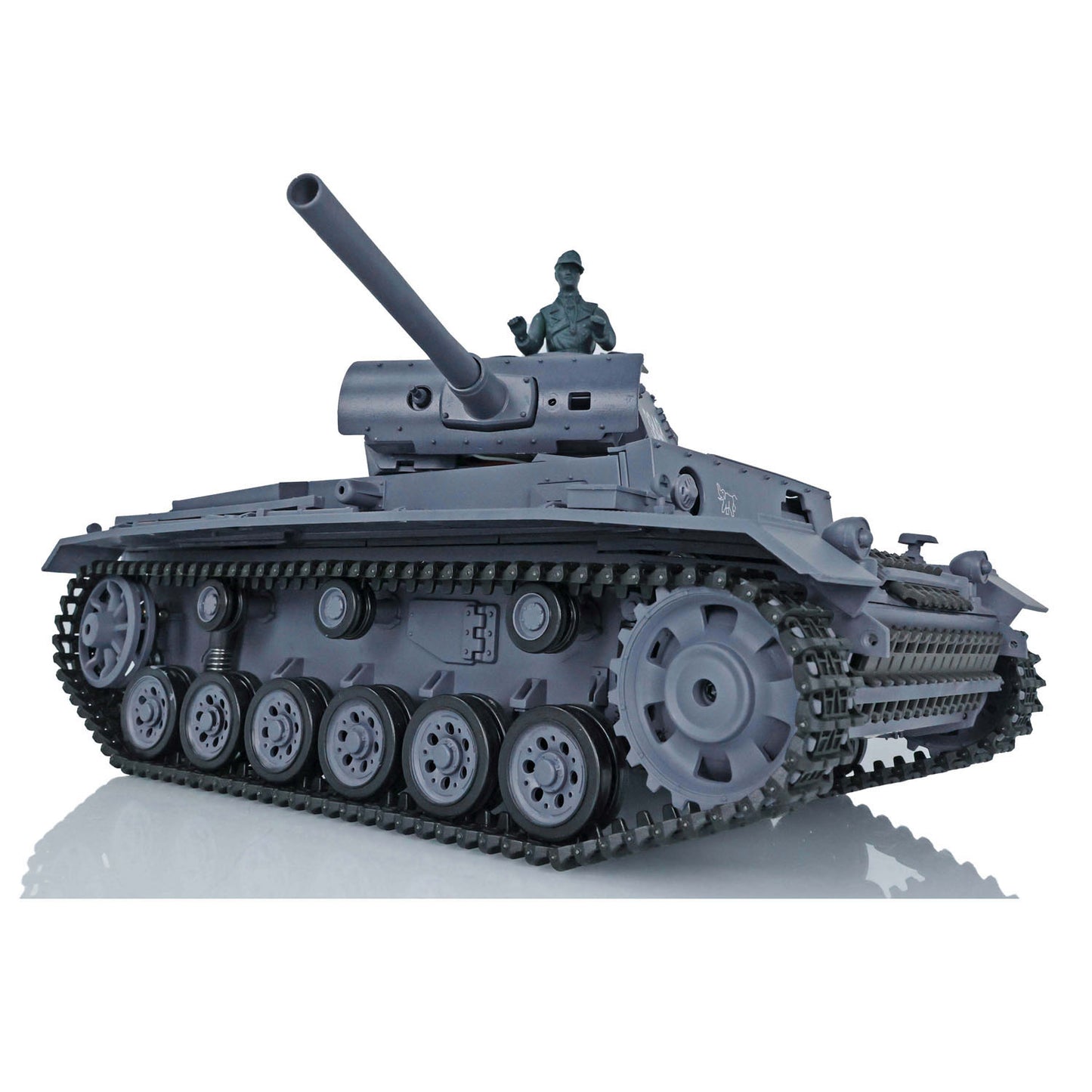 US Warehouse 2.4Ghz Henglong 1/16 7.0 3848 German Panzer III L RTR RC Tank Model 340 Degree Turret BB IR Smoke Metal Berrel