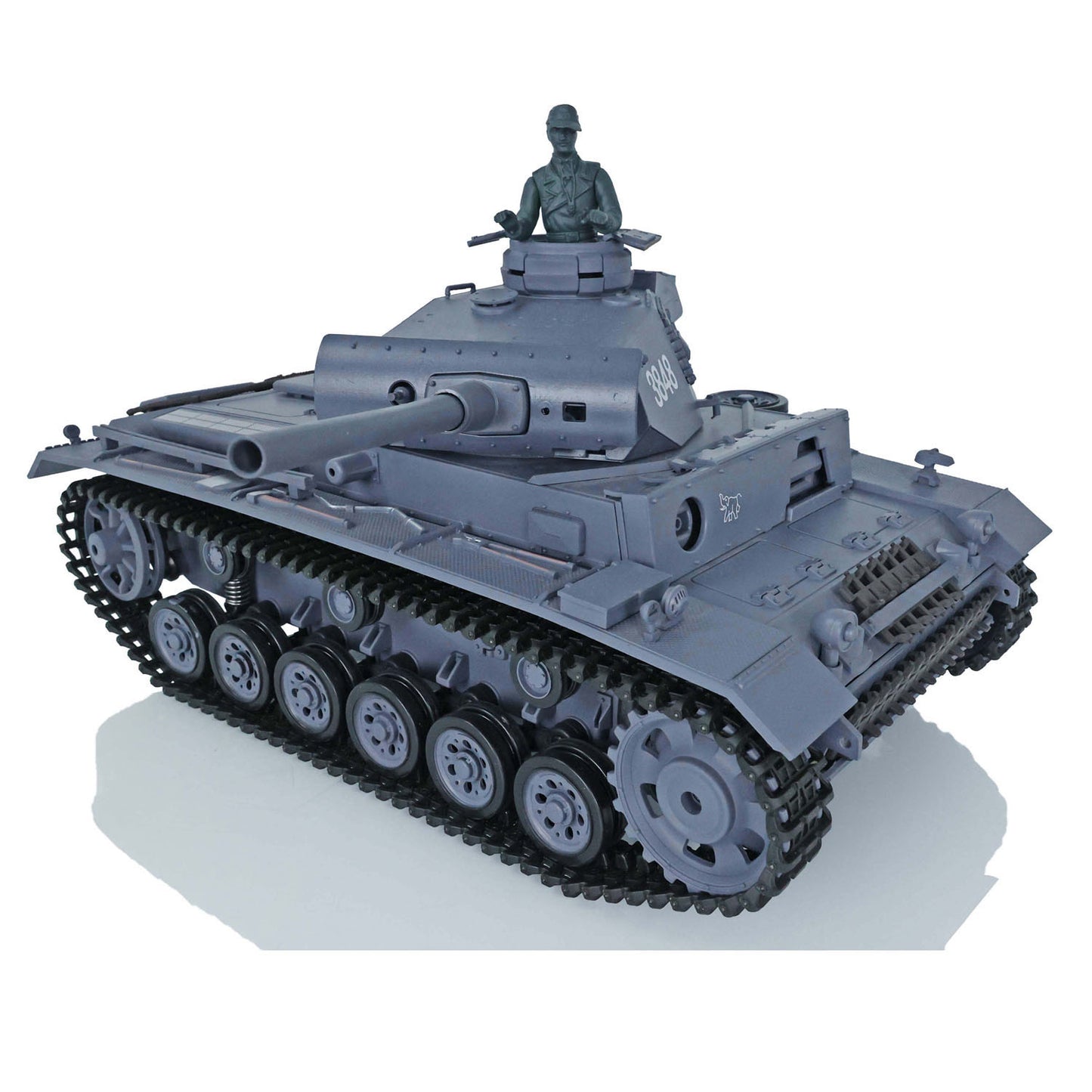 Henglong Plastic 1/16 7.0 3848 3849 Panzer III H L RC Tank FPV Steel Driving Gearbox 360 Degree Turret Infrared System BB Smoke Unit Metal Barrel