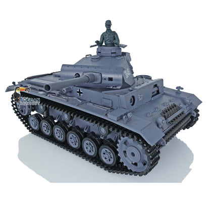 Henglong 1/16 Radio Control Tank Plastic Panzer III L TK7.0 Tank 3848 RC Tank w/ 360 Degrees Rotating Turret Gearbox Engine Sound