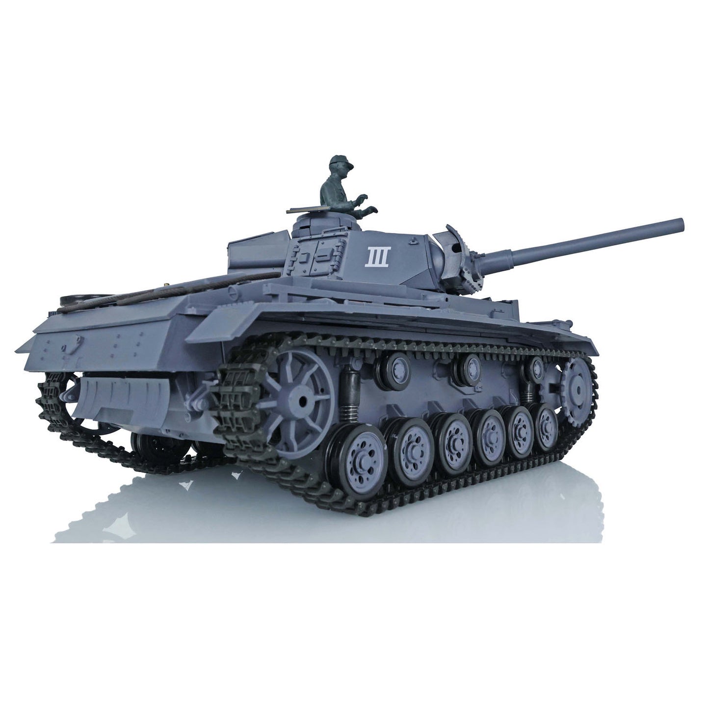 Henglong Plastic 1/16 7.0 3848 3849 Panzer III H L RC Tank FPV Steel Driving Gearbox 360 Degree Turret Infrared System BB Smoke Unit Metal Barrel
