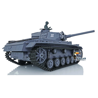 2.4G Henglong 1/16 7.0 Plastic German Panzer III H RTR RC Tank 3849 Metal Barrel Infrared Combating System 360 Degree Turret Rotation