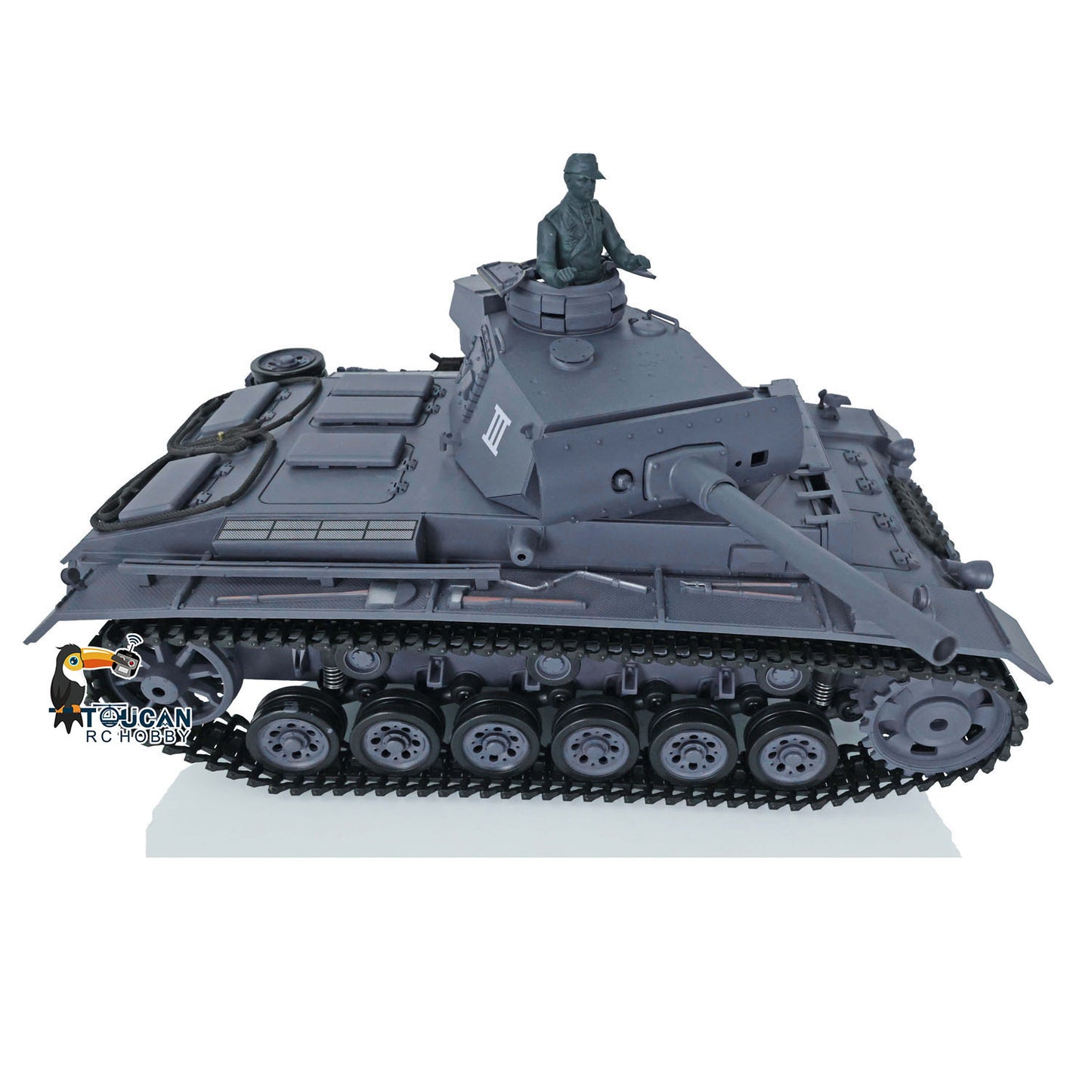 Henglong 1/16 Plastic 7.0 3848 3849 Panzer III H L RC Tank with Steel Driving Gearbox Metal Barrel