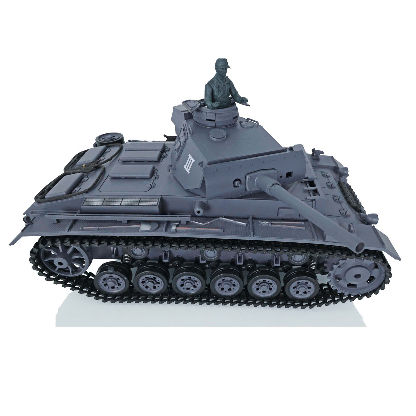 Henglong Plastic 1/16 7.0 3848 3849 Panzer III H L RC Tank FPV Steel Driving Gearbox 360 Degree Turret Infrared System BB Smoke Unit Metal Barrel