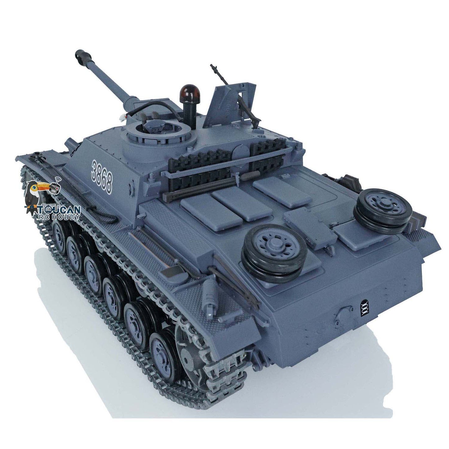 US Stock Henglong 1/16 7.0 3868 PRO German Stug III RTR RC Tank Smoke IR BB 340 Degrees Turret Sound Light Metal Tracks Drive Wheels Model