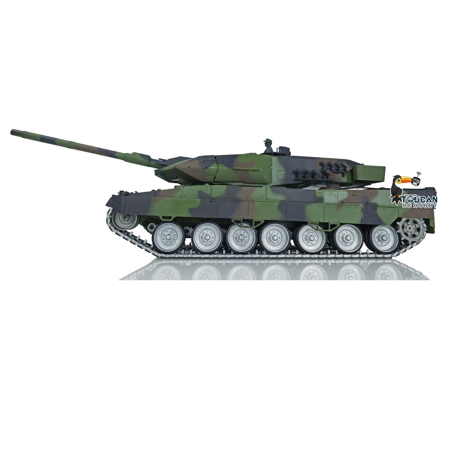 Henglong 1/16 TK7.0 Leopard2A6 RTR RC Tank 3889 with Barrel Recoil BB IR Smoke Metal Single Rubber Tracks Gearbox Sprockets Idlers Road Wheels