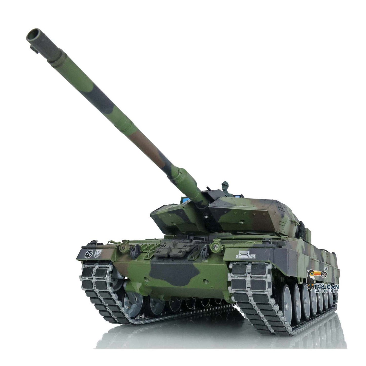 Henglong 1/16 7.0 Leopard2A6 RC Tank 3889 Barrel Recoil System Metal Tracks W/ Linkages BB Unit 360 Degree Turret Rotation