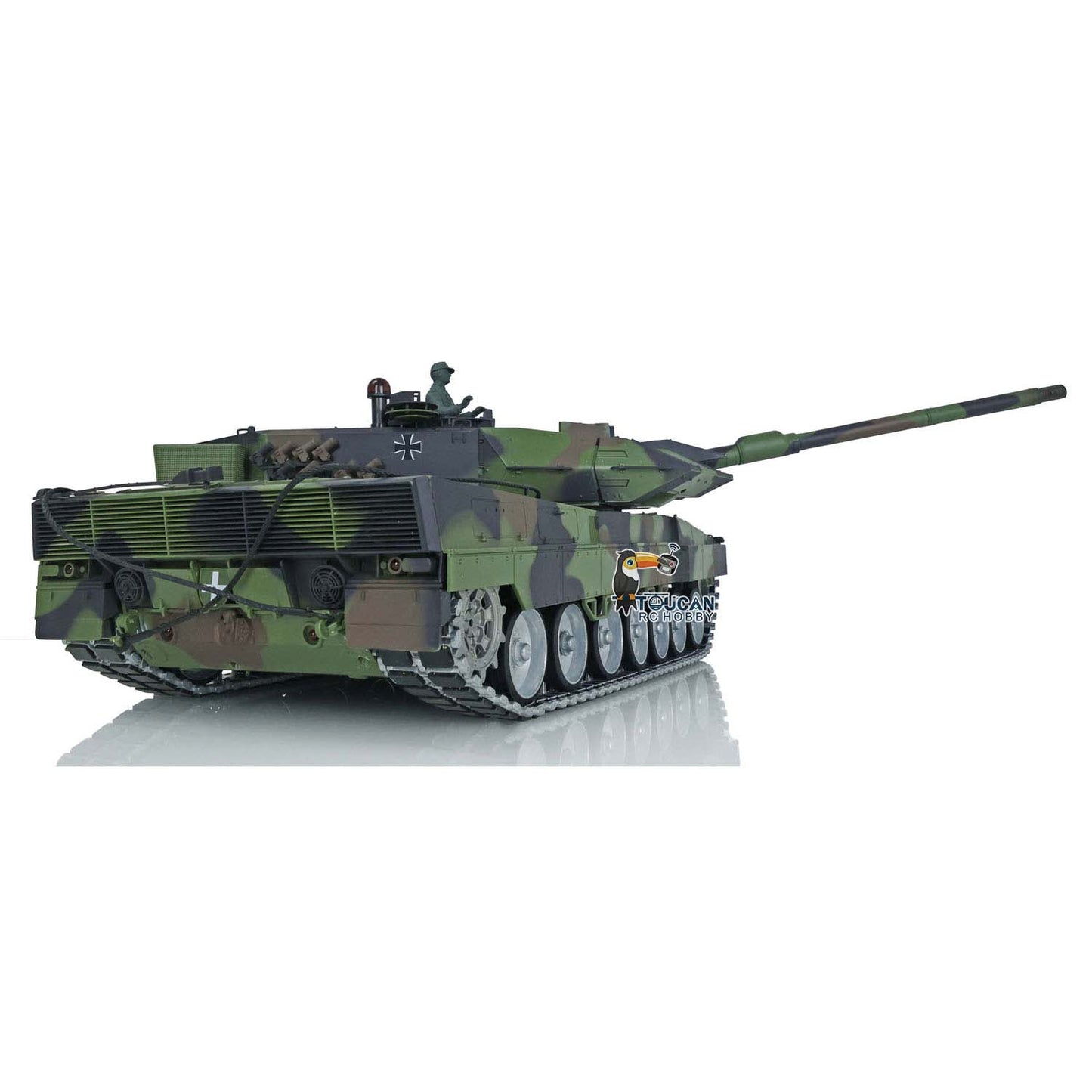 Henglong 1/16 7.0 Leopard2A6 RC Tank 3889 Barrel Recoil System Metal Tracks W/ Linkages BB Unit 360 Degree Turret Rotation