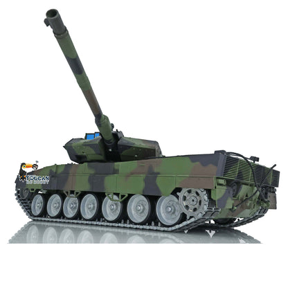 US Stock Henglong 1/16 7.0 3889 Leopard2A6 RC Tank Barrel Recoil 360 Degree Turret BB Infrared Combat Smoke Sound Metal Wheels Tracks W/ Rubbers