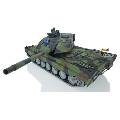 Henglong 1/16 TK7.0 Leopard2A6 RTR RC Tank 3889 with Barrel Recoil BB IR Smoke Metal Single Rubber Tracks Gearbox Sprockets Idlers Road Wheels