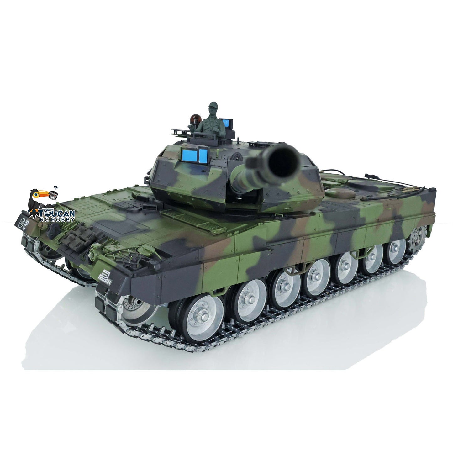 Henglong 1/16 TK7.0 Leopard2A6 RTR RC Tank 3889 with Barrel Recoil BB IR Smoke Metal Single Rubber Tracks Gearbox Sprockets Idlers Road Wheels