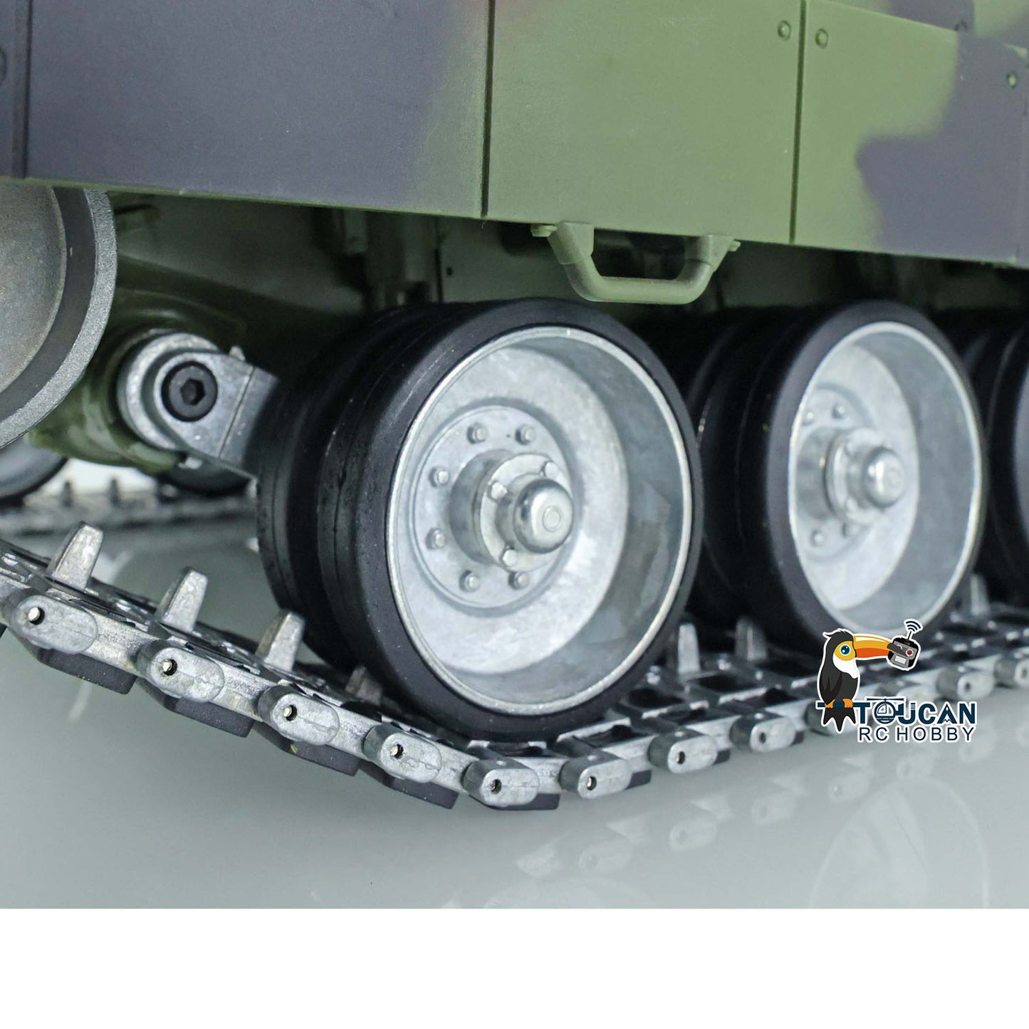 Henglong 1/16 TK7.0 Leopard2A6 RTR RC Tank 3889 with Barrel Recoil BB IR Smoke Metal Single Rubber Tracks Gearbox Sprockets Idlers Road Wheels