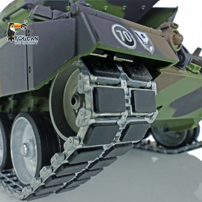 Henglong 1/16 TK7.0 Leopard2A6 RTR RC Tank 3889 with Barrel Recoil BB IR Smoke Metal Single Rubber Tracks Gearbox Sprockets Idlers Road Wheels