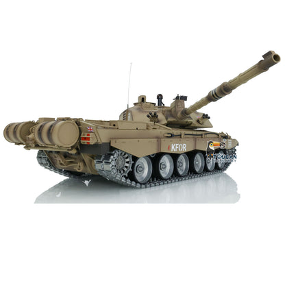 2.4G Henglong 1/16 7.0 Challenger II 3908 RTR RC Tank Military Vehicle BB IR Smoke Sound 360 Degree Turret Metal Tracks Drive Road Idler Wheels