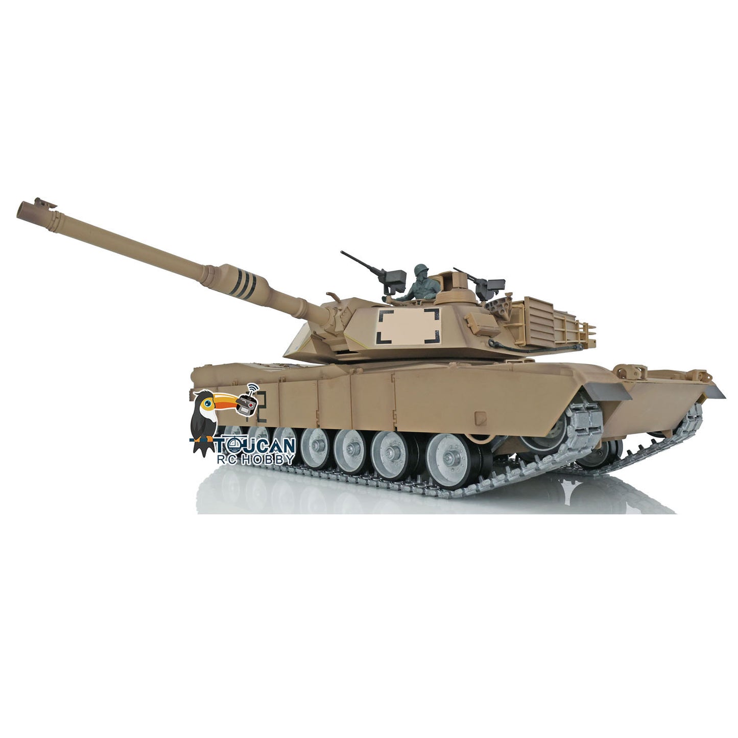 Henglong 1/16 TK7.1 Abrams M1A2 RTR RC Tank 3918 with Openable Hatch Rotatable Panoramic Sight BB IR Smoke Metal Wheels Tracks Gearbox