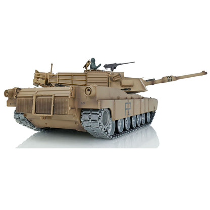 Henglong 1/16 7.0 3918 Abrams M1A2 RTR RC Tank Openable Hatch Rotatable Panoramic Sight BB IR Smoke Metal Wheels Tracks Gearbox