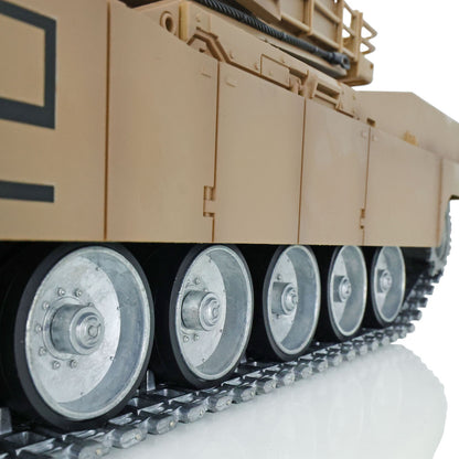 Henglong 1/16 7.0 3918 Abrams M1A2 RTR RC Tank Openable Hatch Rotatable Panoramic Sight BB IR Smoke Metal Wheels Tracks Gearbox