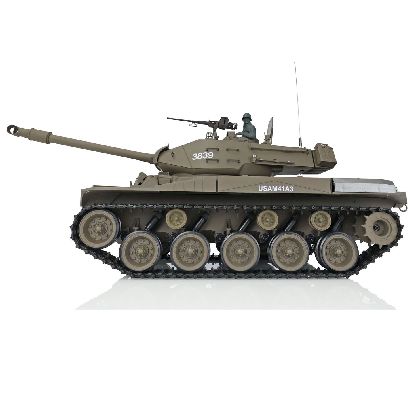 US Warehouse 2.4G 1/16 Henglong 7.0 Plastic Walker Bulldog RTR RC Tank 3839 Radio Controlled Model Driving Gearbox Barrel Road wheels