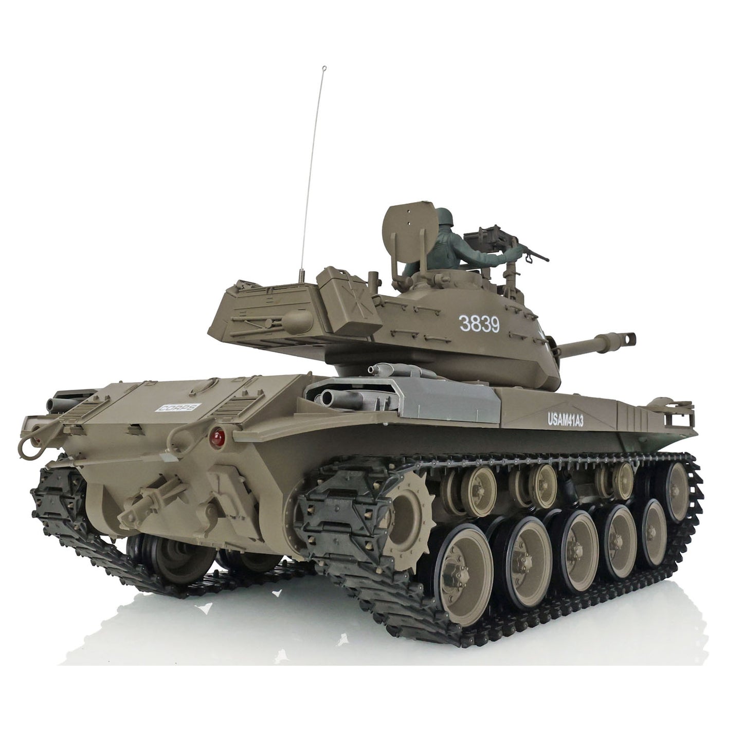 US Warehouse 2.4G 1/16 Henglong 7.0 Plastic Walker Bulldog RTR RC Tank 3839 Radio Controlled Model Driving Gearbox Barrel Road wheels