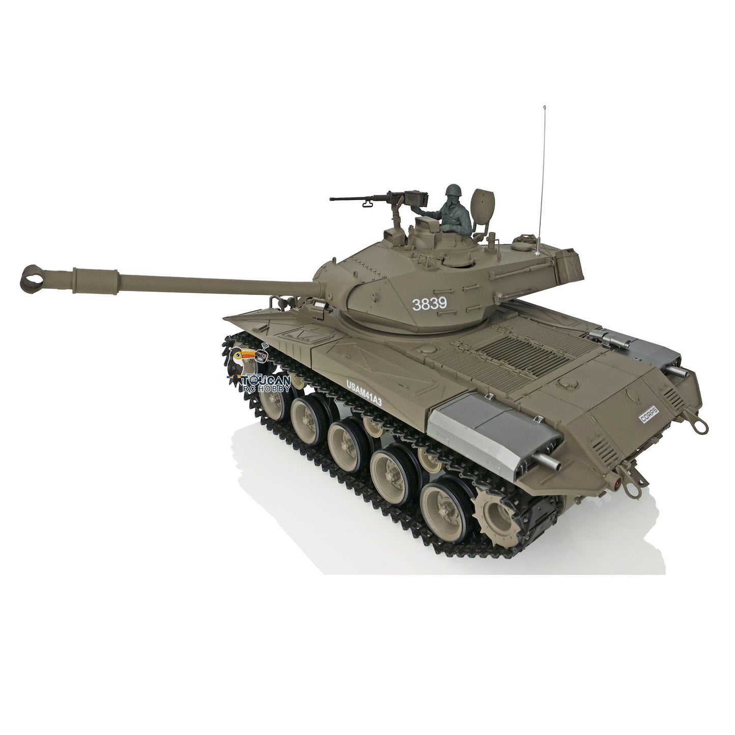 2.4Ghz Henglong 1/16 7.0 Plastic RTR RC Tank USA M26 Pershing 3838 /Walker Bulldog M41A3 3839 360 Degree Turret Rotation Infrared Combating System