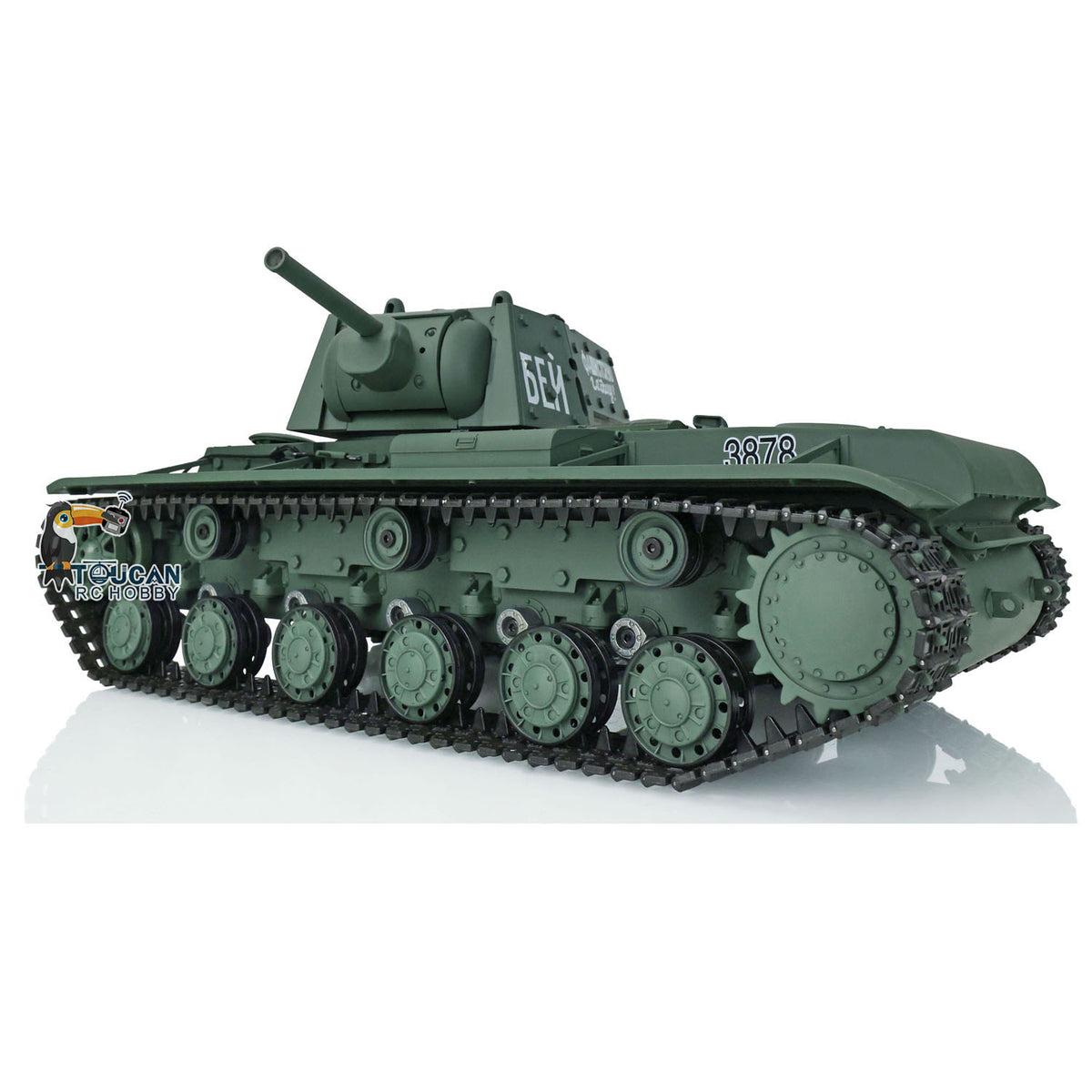 US Stock TK7.0 Henglong 2.4G 1/16 Plastic Soviet KV-1 RTR RC Tank 3878 BB Infrared Combat Smoke Metal Barrel