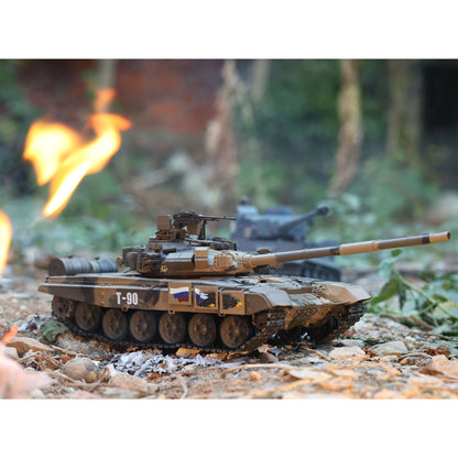 2.4G 7.1 Henglong 1/16 3938 Russian T90 RTR RC Tank 360 Degree Turret BB IR Smoke Metal Chassis Idlers Drive Road Wheels Tracks Gearbox
