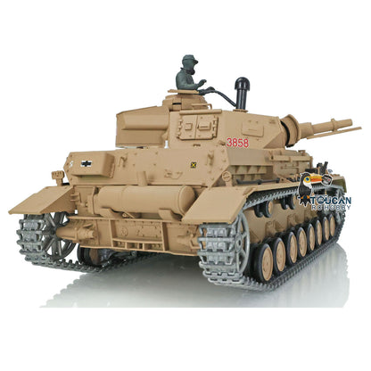 Henglong 1/16 Scale 7.0 Upgraded Panzer IV F RTR RC Tank 3858 360 Degree Turret Rotation Metal Sprocket Wheels Infrared Combating System