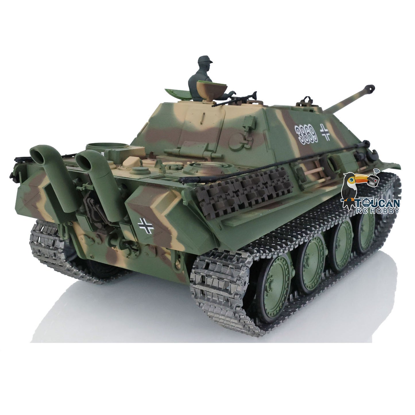Henglong 1/16 7.0 Upgraded Jadpanther RTR RC Tank 3869 Radio Control Vehicle Metal Tracks Sprocket Barrel Wheels Infrared Combating System