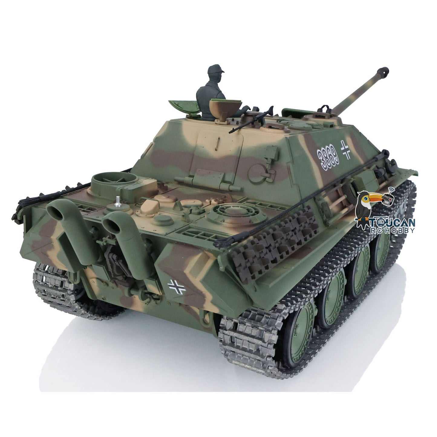 Henglong 1/16 7.0 Upgraded Jadpanther RTR RC Tank 3869 Radio Control Vehicle Metal Tracks Sprocket Barrel Wheels Infrared Combating System