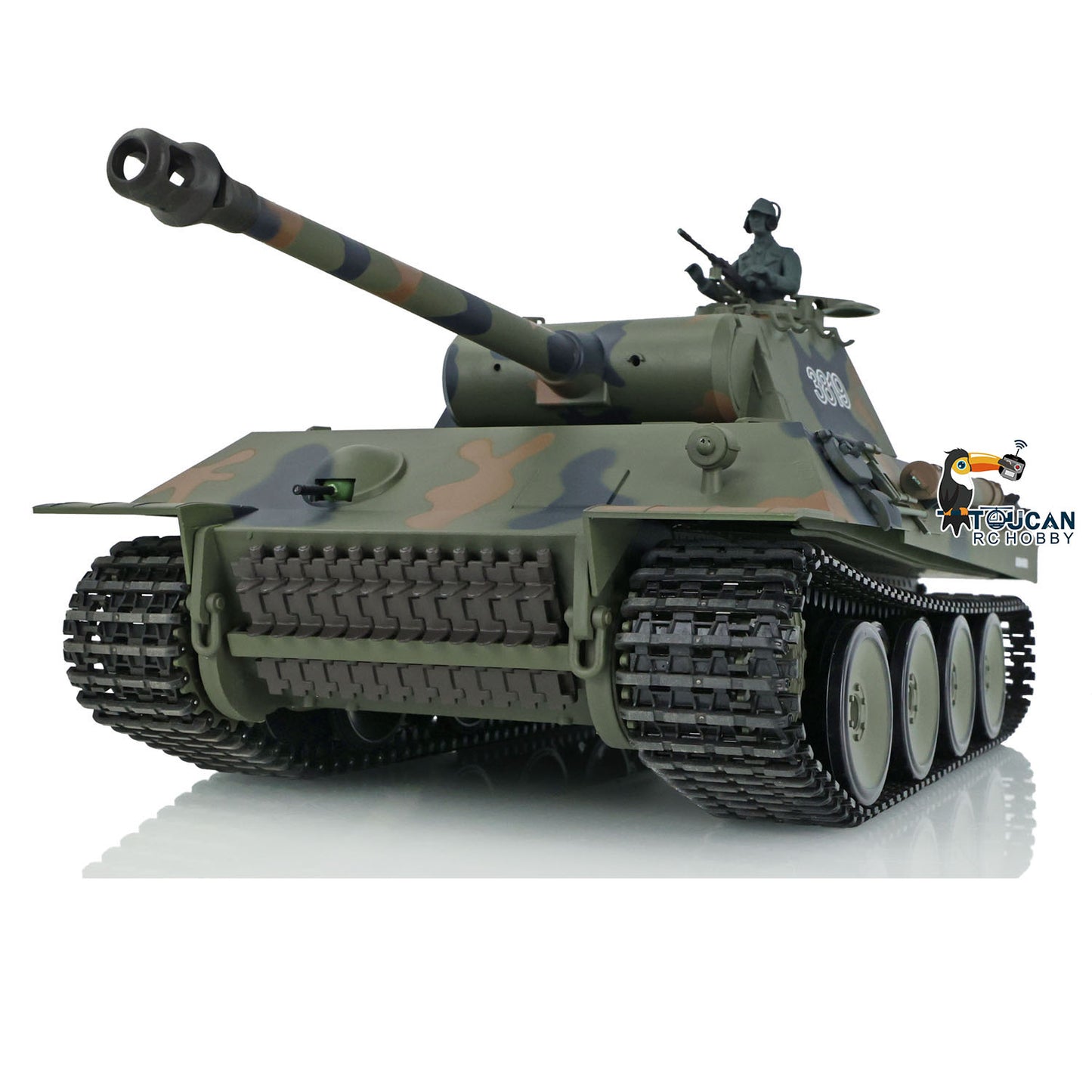 2.4Ghz Henglong 1/16 7.0 Plastic German Tiger I 3818/German Panther V 3819 RTR RC Tank 360 Degree Turret Rotation Infrared Combating System