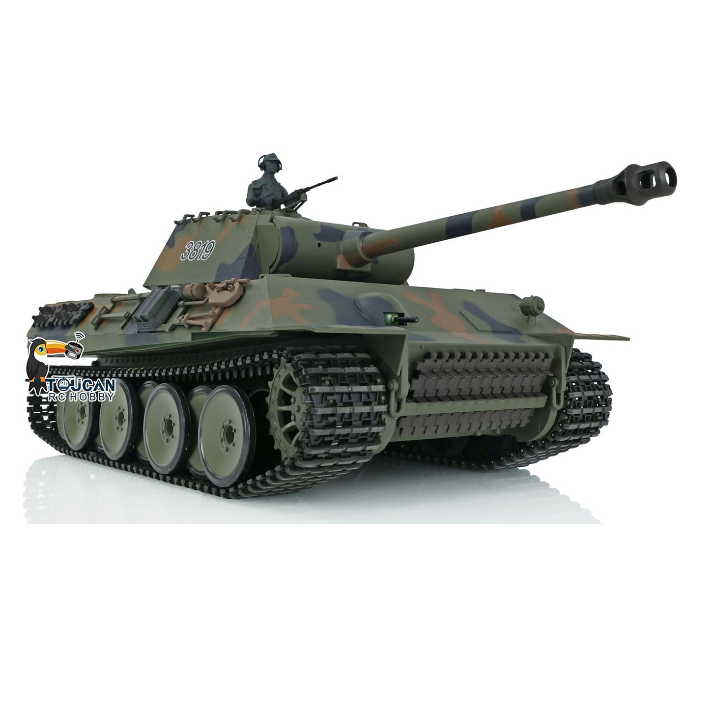 2.4Ghz Henglong 1/16 7.0 Plastic German Tiger I 3818/German Panther V 3819 RTR RC Tank 360 Degree Turret Rotation Infrared Combating System