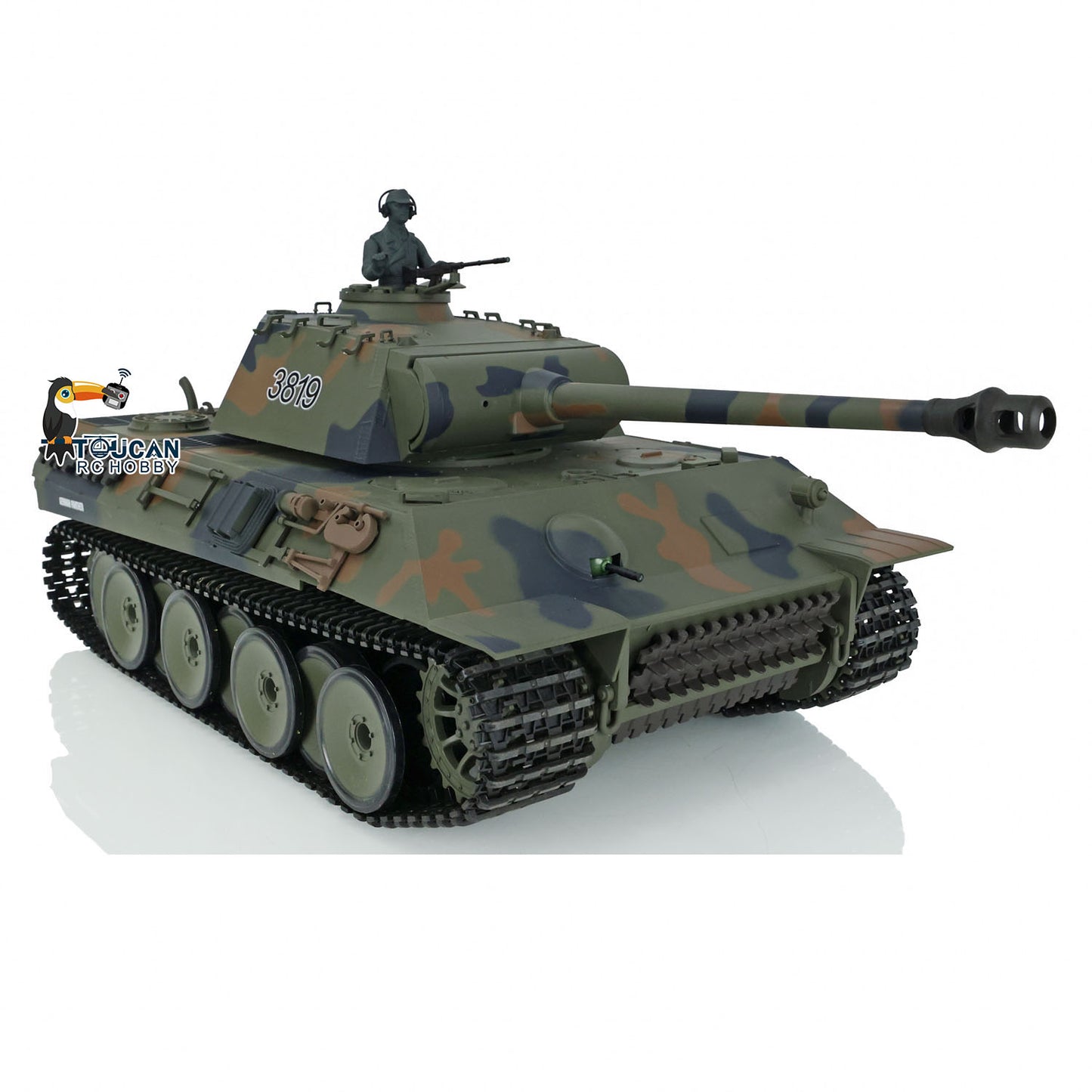 2.4Ghz Henglong 1/16 Snow 7.0 Plastic Ver German Panther V RTR RC Tank Remote Control Vehicle 3819 Infrared Combating System