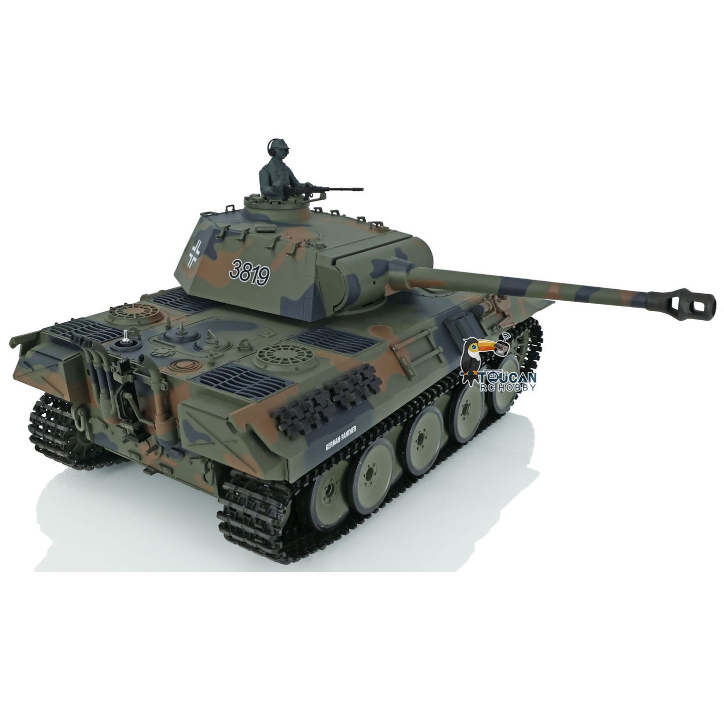 2.4Ghz Henglong 1/16 Snow 7.0 Plastic Ver German Panther V RTR RC Tank Remote Control Vehicle 3819 Infrared Combating System