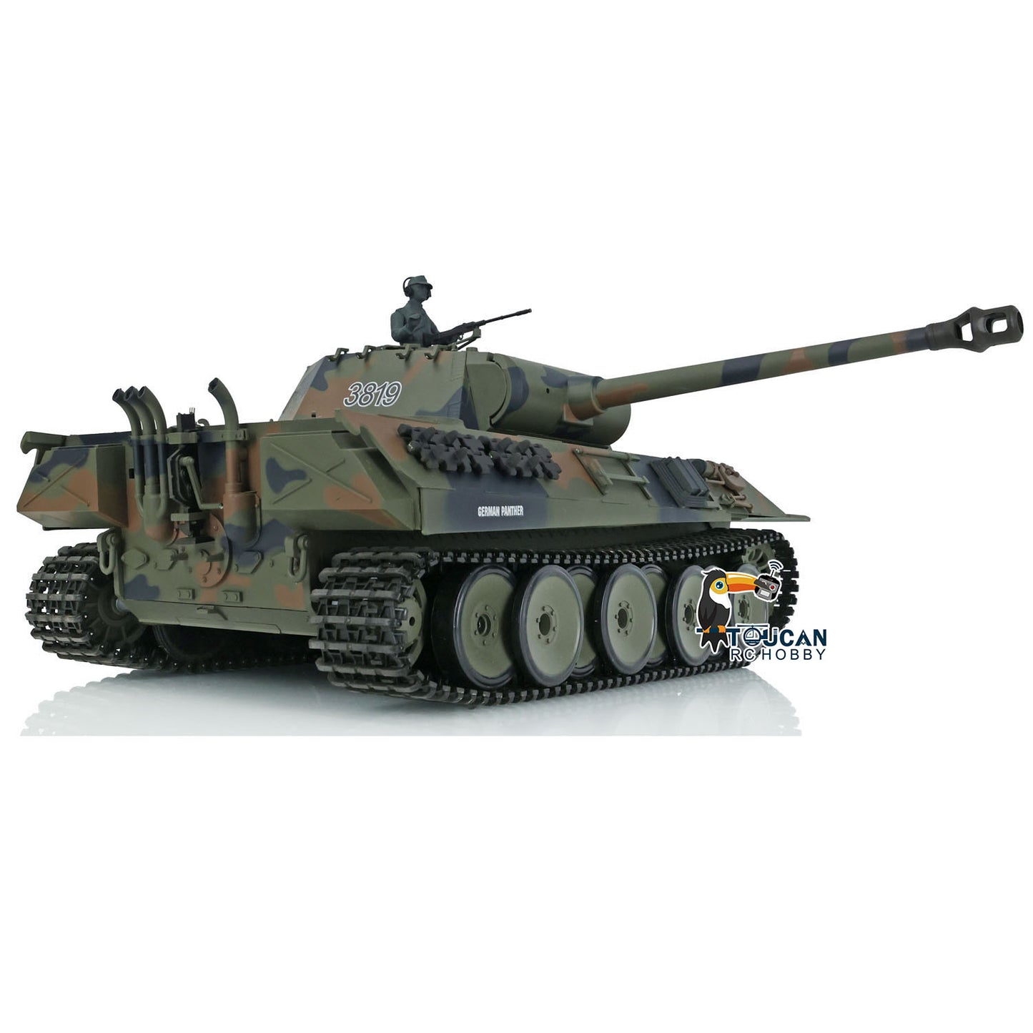 2.4Ghz Henglong 1/16 7.0 Plastic German Tiger I 3818/German Panther V 3819 RTR RC Tank 360 Degree Turret Rotation Infrared Combating System