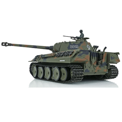 US Stock Henglong 1/16 2.4Ghz 7.0 Plastic Ver German Panther V 3819 RTR RC Tank Model Smoke BB Infrared Combat Smoke Sound Light