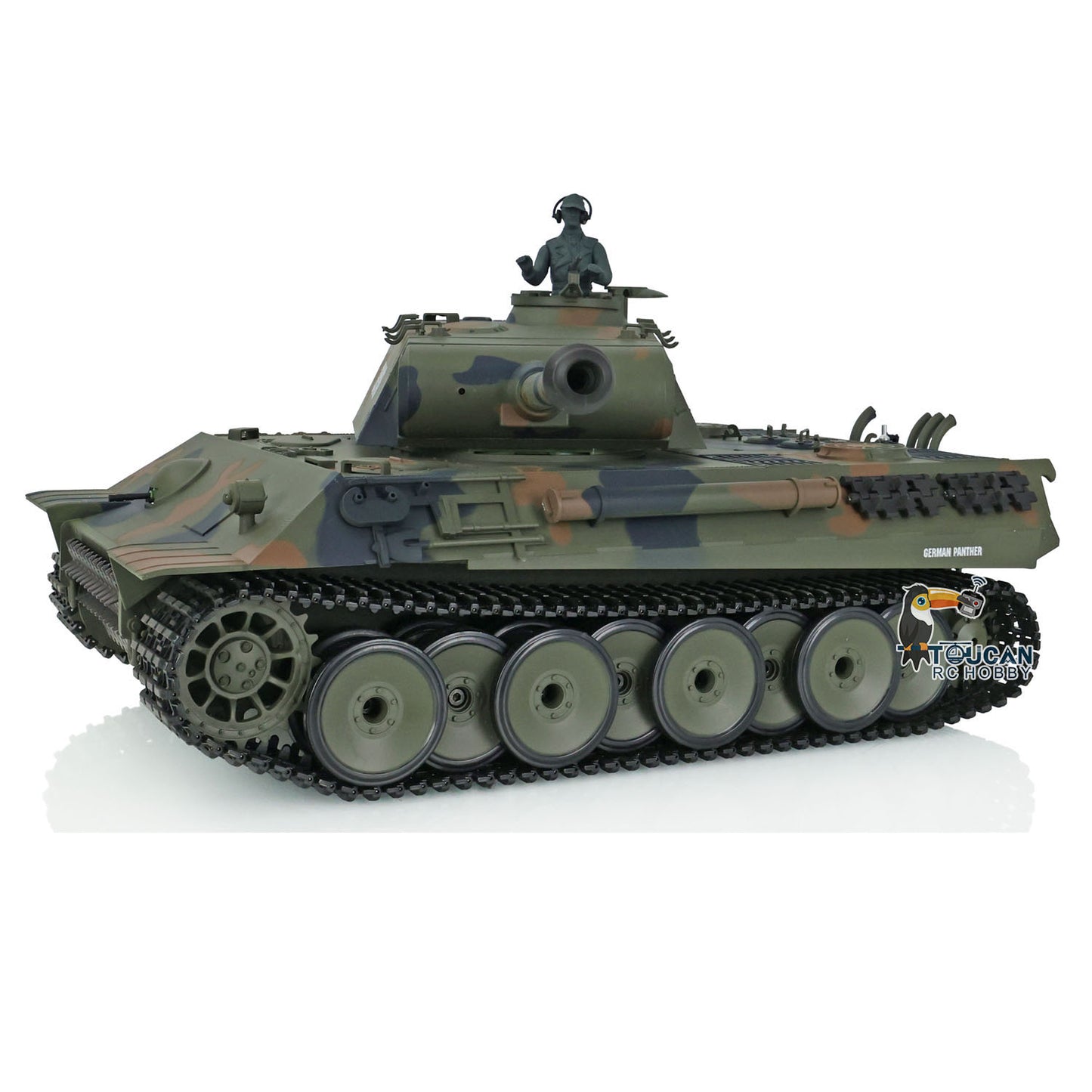 Henglong TK7.0 1/16 Plastic German Panther RTR RC Tank 3819 FPV 360 Degrees Turret BB IR Smoke Sounds Lights Metal Steel Driving Gearbox
