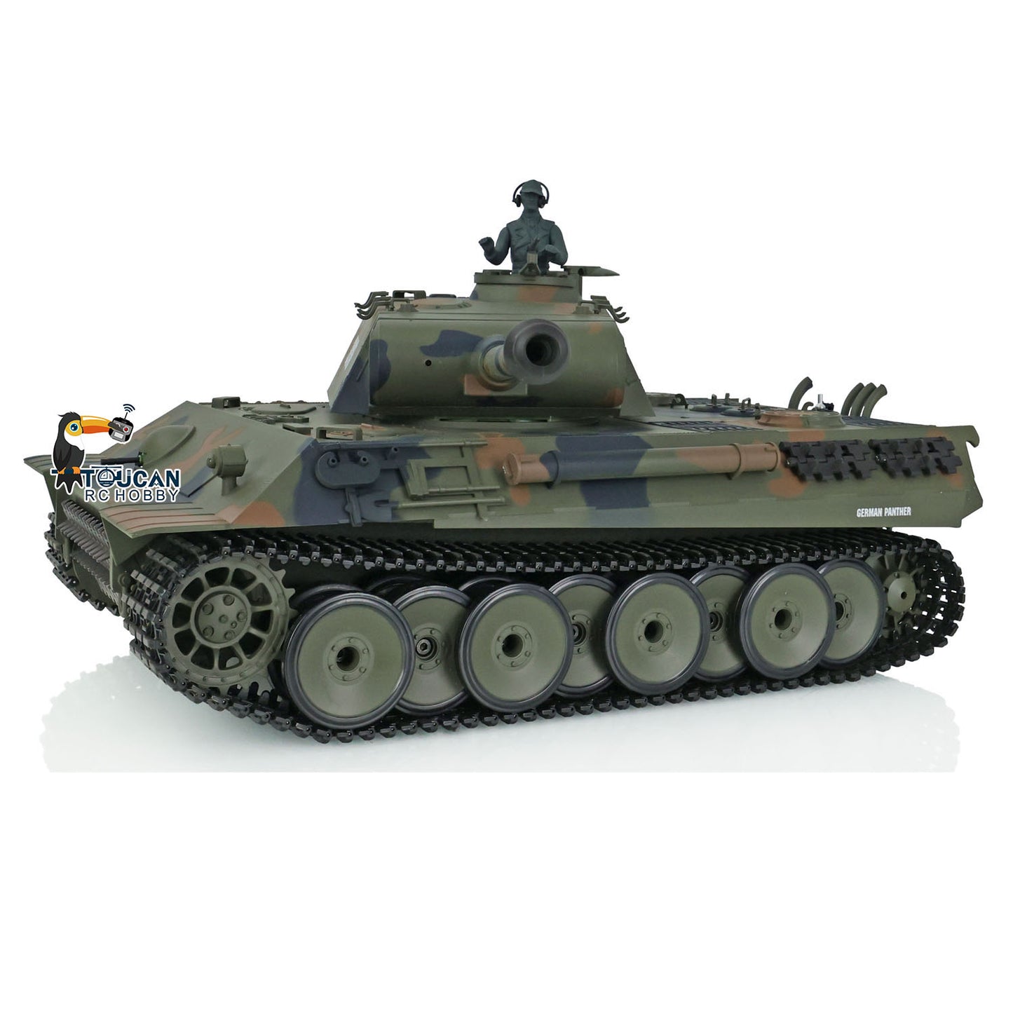 2.4Ghz Henglong 1/16 7.0 Plastic German Tiger I 3818/German Panther V 3819 RTR RC Tank 360 Degree Turret Rotation Infrared Combating System