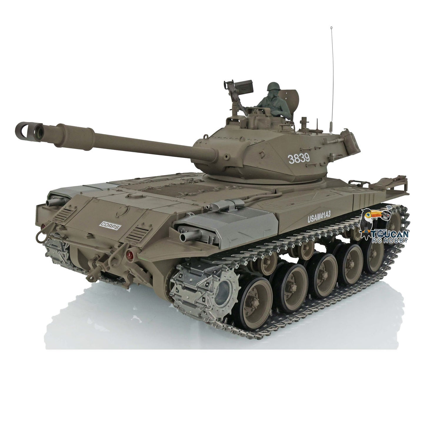 Henglong 1/16 7.0 Upgraded Walker Bulldog RC Tank 3839 FPV 360 Degree Turret Rotation Metal Tracks Sprocket Wheels Infrared Combating System