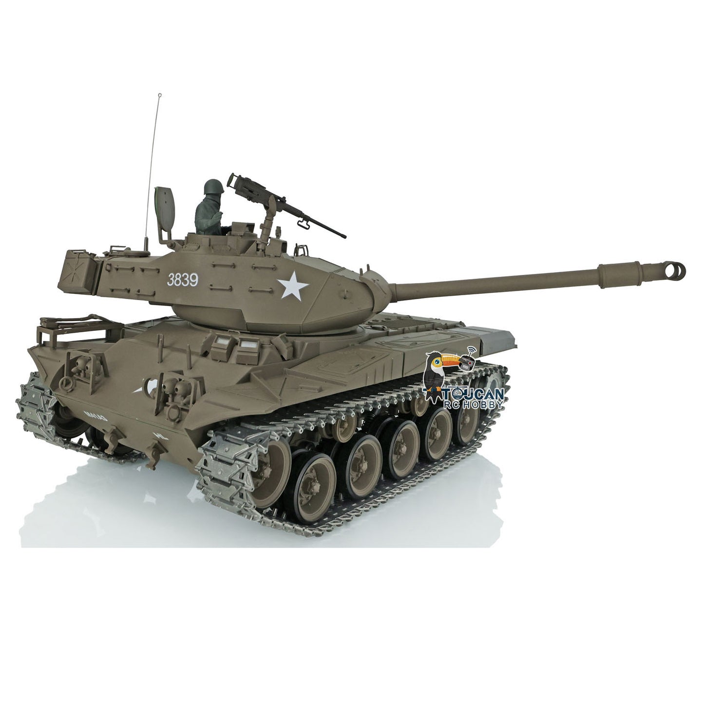 Henglong 1/16 7.0 Upgraded Walker Bulldog RC Tank 3839 FPV 360 Degree Turret Rotation Metal Tracks Sprocket Wheels Infrared Combating System