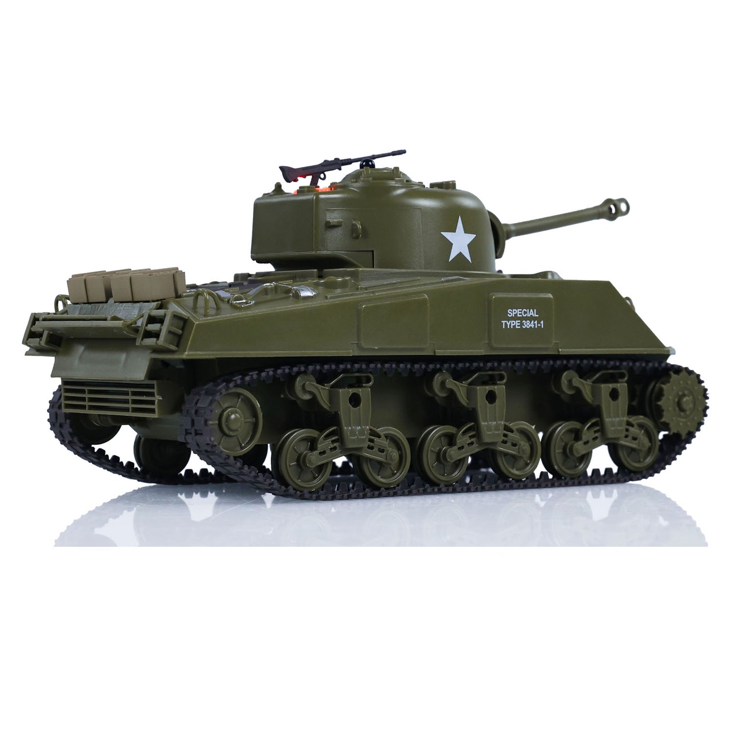 US Stock 1/30 Heng Long Sherman M4A3 3841-01 RC Battle Tank Infrared Combat 2.4G Remote Controlled&nbsp; Sound Light