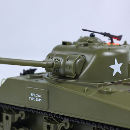 US Stock 1/30 Heng Long Sherman M4A3 3841-01 RC Battle Tank Infrared Combat 2.4G Remote Controlled&nbsp; Sound Light