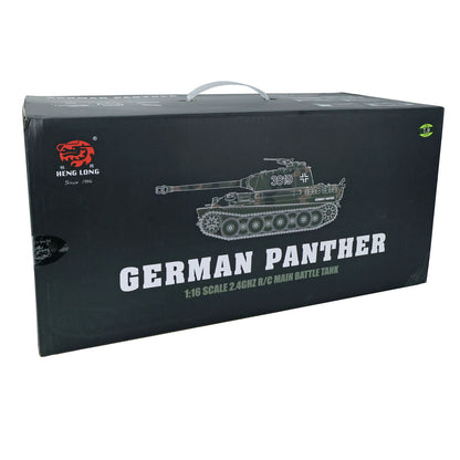 Henglong 1/16 7.0 Upgraded Metal German Panther V RC Tank 3819 360 Degree Turret Rotation Metal Tracks Sprocket Wheels Infrared Combating System