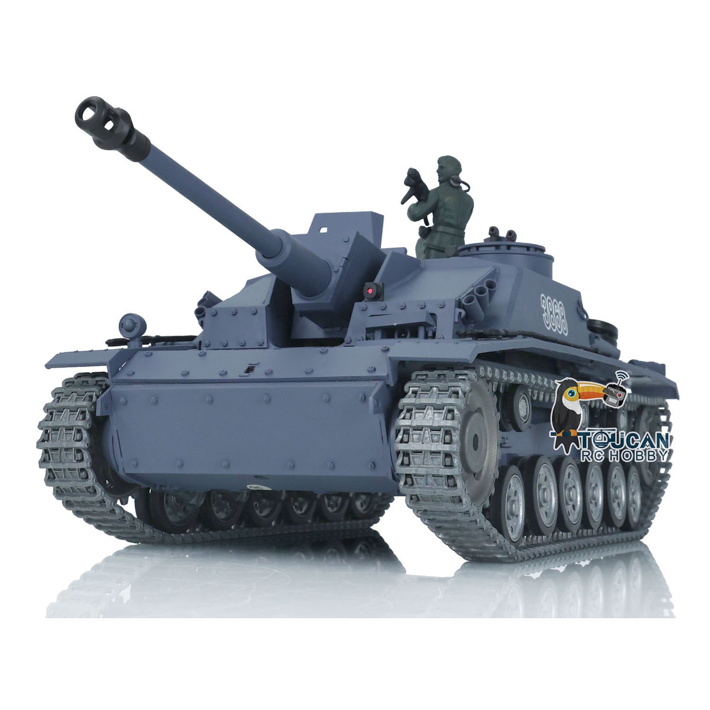 Henglong 1/16 7.0 Customized Stug III RTR RC Tank 3868 Metal Tracks Driving Idler Wheels Barrel Infrared Combating System