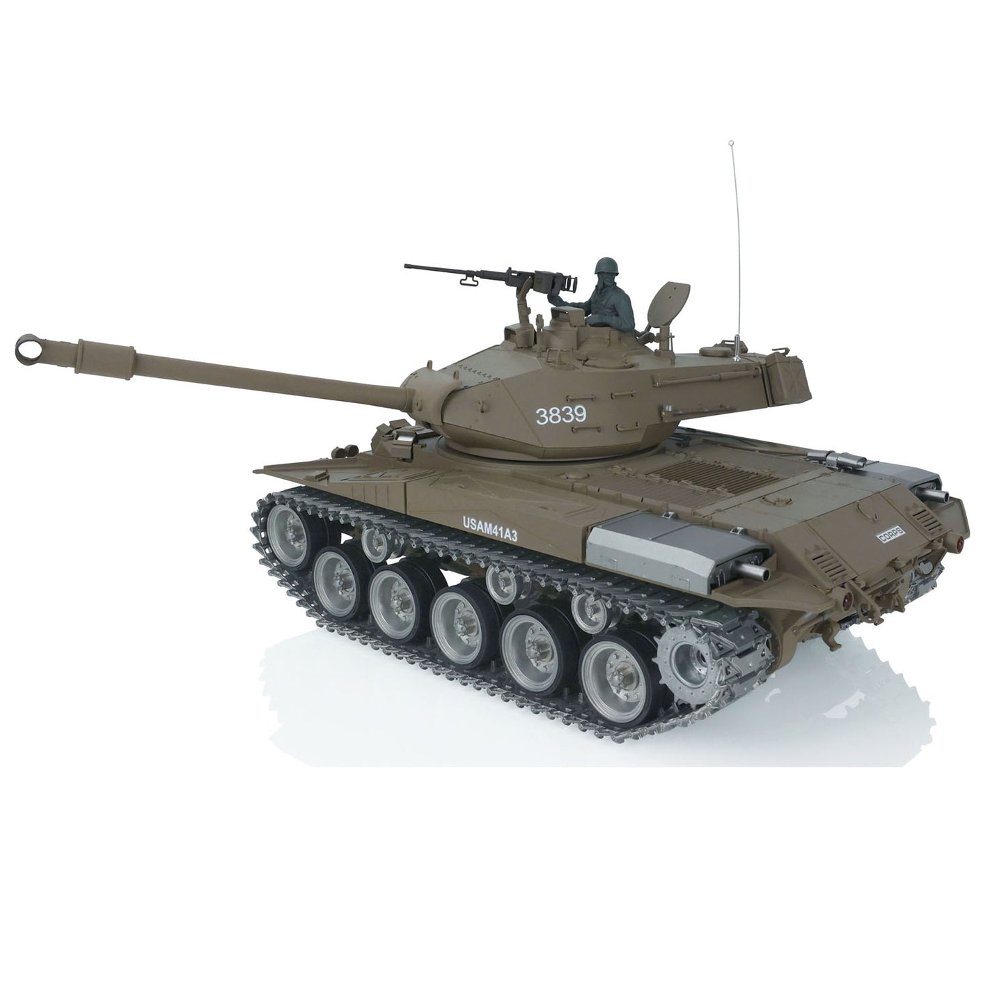 US Warehouse Henglong 1/16 7.0 Customized 3839 Walker Bulldog RTR RC Tank Model 360 Degree Turret Smoke BB IR Metal Road Drive Idler Wheels Track Gearbox