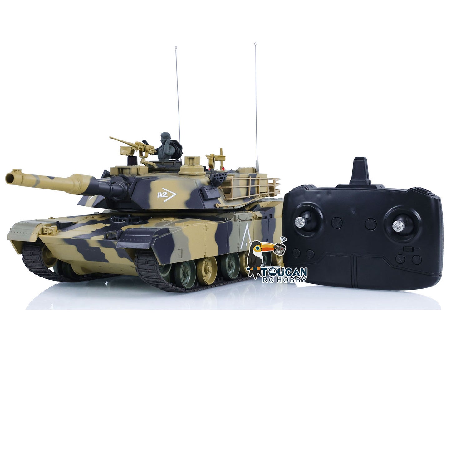 Henglong 1/24 Plastic 3816 AbramsM1A2 RC Tank Model with Infrared Combat Turret Elevation and Depression Sound Light